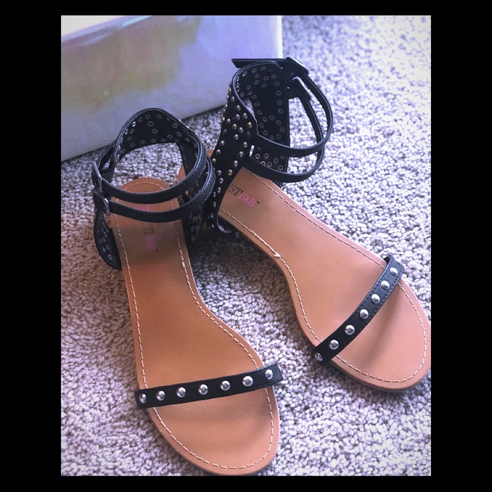 Studded Black Sandals